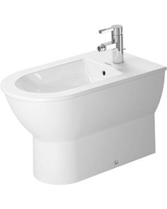 Duravit 22511000001 Darling New Free Standing Elongated Horizontal Spray Bidet with Single Faucet Hole Drilling in White