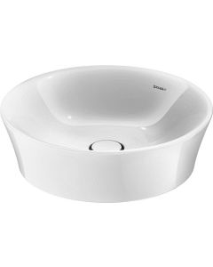Duravit 2365500070 White Tulip 19.63" L X 19.63" W X 6.25" H Deck Mounted Round Furniture Washbasin without Overflow and Faucet Hole in White