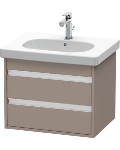 Duravit KT665004343 Ketho 23.63" L X 17.88" W X 18.88" H Two Drawer Wall-Mount Vanity Unit in Basalt