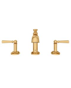 DXV D35155800.427 Oak Hill High Spout Widespread Bathoom Faucet With Lever Handles in Satin Brass