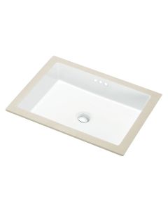 Emory and Bond EB21713 Undermount 17"L x 13"W x 6"H Rectangular Lavatory Sink with 3-Hole Overflow and Centered Drain Hole in Glossy