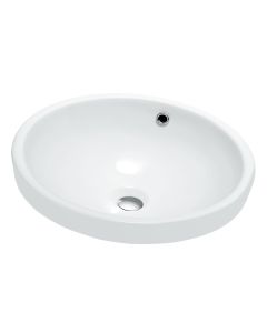 Emory and Bond EB21818D Drop in 18"L x 8"W x 7.75"H Circular Lavatory Sink with Overflow and Centered Drain Hole in Glossy