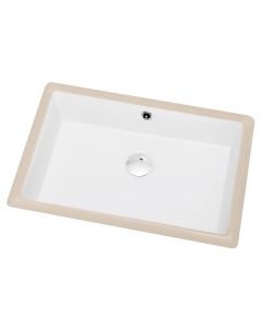 Emory and Bond EB22014 Undermount 20.5"L x 14"W x 6.75"H Rectangular Lavatory Sink with Overflow and Rear-Centered Drain Hole in Glossy