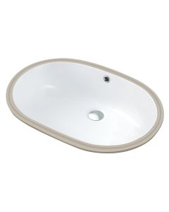 Emory and Bond EB22315 Undermount 23"L x 15"W x 8"H Oval Lavatory Sink with Overflow and Rear-Centered Drain Hole in Glossy