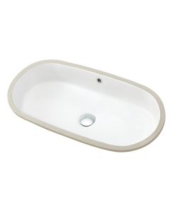 Emory and Bond EB22714 Undermount 27"L x 13.5"W x 6"H Oval Lavatory Sink with Overflow and Centered Drain Hole in Glossy