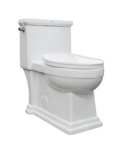 Emory and Bond EB23041 Montclair Elongated One-Piece Toilet 1.28 GPF Siphonic Flush in White