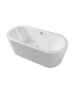 Emory and Bond EB40260 Bergen Free Standing Bath Tub 60"L x 32"W x 23"H, Acrylic, Glossy, Oval, Center Drain, 48 Gallons