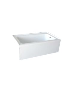 Emory and Bond EB4830R 46" L x 27" W x 16" H Round Overflow Hole Skirted Acrylic Alcove Bathtub with Right Hand Drain in White
