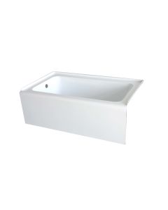 Emory and Bond EB5430L 54" L x 30" W x 16" H  Round Overflow Hole Skirted Acrylic Alcove Bathtub with Left Hand Drain in White