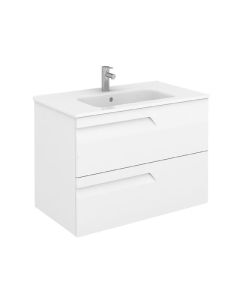 Emory and Bond EB551032W 32" L X 18" D Wall Mount Vanity Base with Two Drawers in White (Vanity Top Sold Separately)
