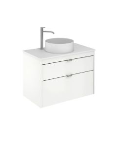 Emory and Bond EB55632MW 32" L X 18" D Wall Mount Vanity Base with Two Drawers in Matte White (Vanity Top Sold Separately)