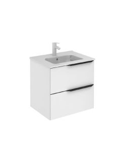 Emory and Bond EB55824MW 24" L X 18" D Wall Mount Vanity Base with Two Drawers in Matte White (Vanity Top Sold Separately)