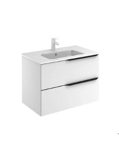 Emory and Bond EB55832MW 32" L X 18" D Wall Mount Vanity Base with Two Drawers in Matte White (Vanity Top Sold Separately)