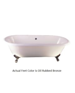 Emory & Bond EB70167ORB Universal Cast Iron 67" Double Roll Top Claw Foot Tub with Oil Rubbed Bronze Feet