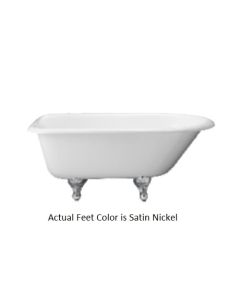 Emory & Bond EB70360SN Cast Iron Roll Top Soaking Claw Foot Tub with Satin Nickel Feet