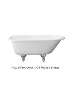 Emory & Bond EB70360RB Cast Iron Roll Top Soaking Claw Foot Tub with Oil Rubbed Bronze Feet