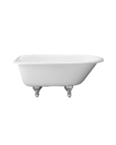 Emory & Bond EB70360PC Cast Iron Roll Top Soaking Claw Foot Tub with Chrome Feet