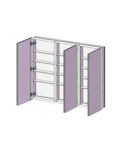 Emory and Bond EBT48384 48" W X 38" H X 4.6" D Surface/Recessed Mount Frameless Mirrored Medicine Cabinet with Triple Slow Close Door Dampers