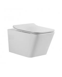 Emory and Bond EBWH007 Dual Flush Elongated Wall-Hung Toilet Bowl in White (Seat Sold Separately)
