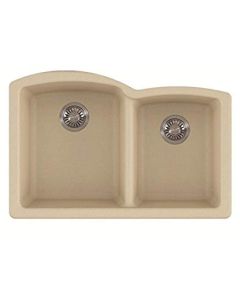 Franke ELG160CHA Ellipse Granite Undermount Double Bowl Kitchen Sink, Champagne