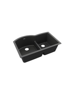 Elkay ELGHU3322RBK0 Quartz 33x22x10 Dbl Under MT Sink Black