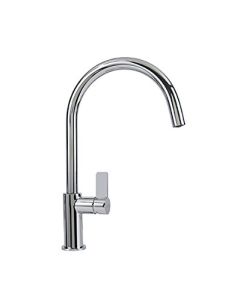 Franke FF3180 Ambient 1.75 GPM Single Handle Pull-Down High-Arc Kitchen Faucet with Dual Spray Function and 180° Swivel Spout in Satin Nickel