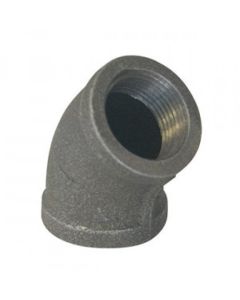 4" Black Malleable Elbow 45°