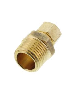 Brass Compression x Male Straight Adapter Iron Pipe 3/8" x 1/2" 3/8odx1/2mip pch comp adapt 68 lf