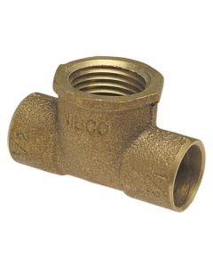 Cast Copper Tee C x C x F 1 1/2" x 1 1/2" x 1/2"