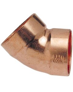 DWV Wrot Copper C x C Elbow 45 3"