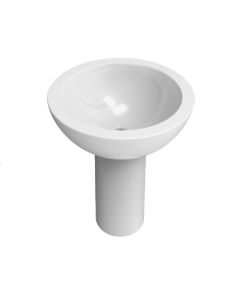 Flaminia FN70L-W Fonte 70 Basin without Overflow & No Faucet Hole in White (Pedestal Sold Separately)