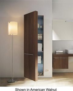 Duravit FO9547L2626 Fogo 69" Tall Cabinet with Three Glass Shelves, Single Wooden Shelf and Shelves Behind the Door with Left Hinge in American Cherry