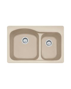 Franke DIG62F91-CHA Gravity 33" W X 22 L X 9" D Drop In / Undermounted Double Bowl Granite Kitchen Sink in Champagne