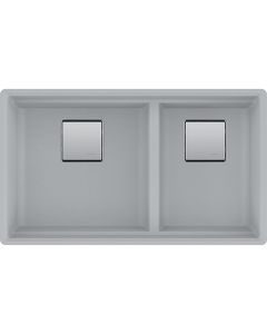 Franke PKG160SHG Peak  32" L X 18.75" W X 19" D Granite Double Basin Undermount Kitchen Sink in Shadow Grey