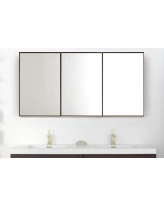 Wetstyle FRL24MEL-REC37 Frame Linea Collection 5 3/4" D X 23 7/8" L X 30" H, Mirrored Cabinet in Oak Coffee Bean