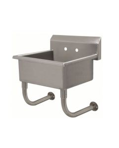 Advance Tabco FS-WM-2219 23" L X 19-1/2" W with 10" Deep Bowl 14 Gauge Wall Mounted Kitchen Sink in Stainless Steel (Faucet Sold Separately)