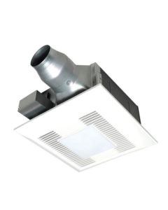Panasonic FV-05-11VFL1 WhisperFit DC Bath Ventilation Fan , 50/80/110 cfm , 4 and 3 in Dia Duct , 120 VAC , 0.28 A , 0.3 Sones , Import In White