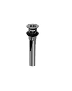 Graff G-9959-MBK 1.5" Grid Drain with Overflow in Matte Black