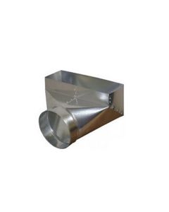 Gray Metal 8X8X6-340 8" X 8" X 4" Shallow Side Outlet Diffuser Box with 2" Flange