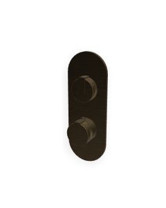 Graff G-8026-R1VBBE0-L1VBB-VBB-T MOD+ M-Series Oval Valve Trim with Two Handles in Vintage Brushed Brass (Rough Sold Separately)