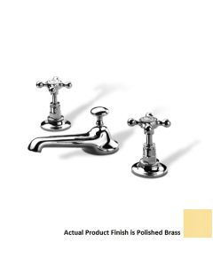 Barber Wilson GCD6455-PB 1890'S Widespread Faucet 5-1/2" Spout with Pop Up Drain in Polished Brass