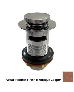 DaVinci GEN195ACO Manual Twist Washbasin Turn Drain with Overflow in Antique Copper