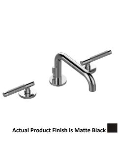Graff G-6710-LM57B-MBK Harley 1.2 GPM Three Hole Widespread Bathroom Sink Faucet with Lever Handle in Matte Black