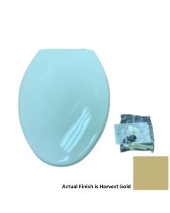 Church 380TL Elongated Plastic Toilet Seat, Closed Front with Cover in Harvest Gold
