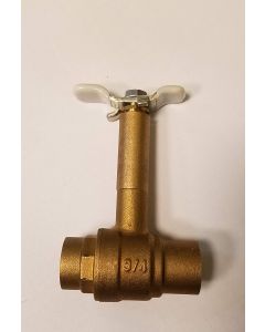 Granite GBVLBCC07 Brass Ball Long Bonnet Valve, Tee Handle, 3/4" Solder