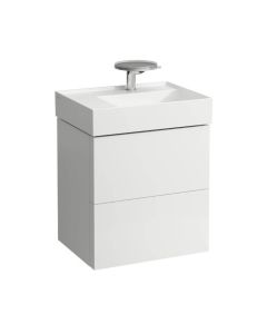 Laufen H4075680336401 Kartell 22.81" L X 17.69" W X 23.63" H Vanity Base with 2 Drawers, Include Organiser in Matte White (Vanity Top Sold Separately)