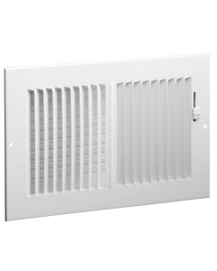 Hart & Cooley 043825 8" x 8" (Width x Height Wall Opening Size) Two-Way Steel Sidewall/Ceiling Register 682 Series in White
