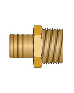 HeatLink 27528NL 1" PEX × 1" MNPT No Lead Brass Adapter