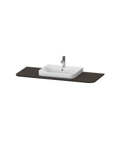 Duravit HP031KM6969 Happy D.2 Plus 51-1/8" L X 21-5/8" W Center Console One Sink Cut-Out in Brushed Walnut