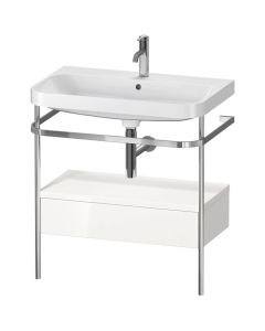 Duravit HP4842O2222 Happy D.2 Plus 30.5" L X 19.25" W X 33.5" H C-Shaped Vanity Kit with Sink and Metal Console in White